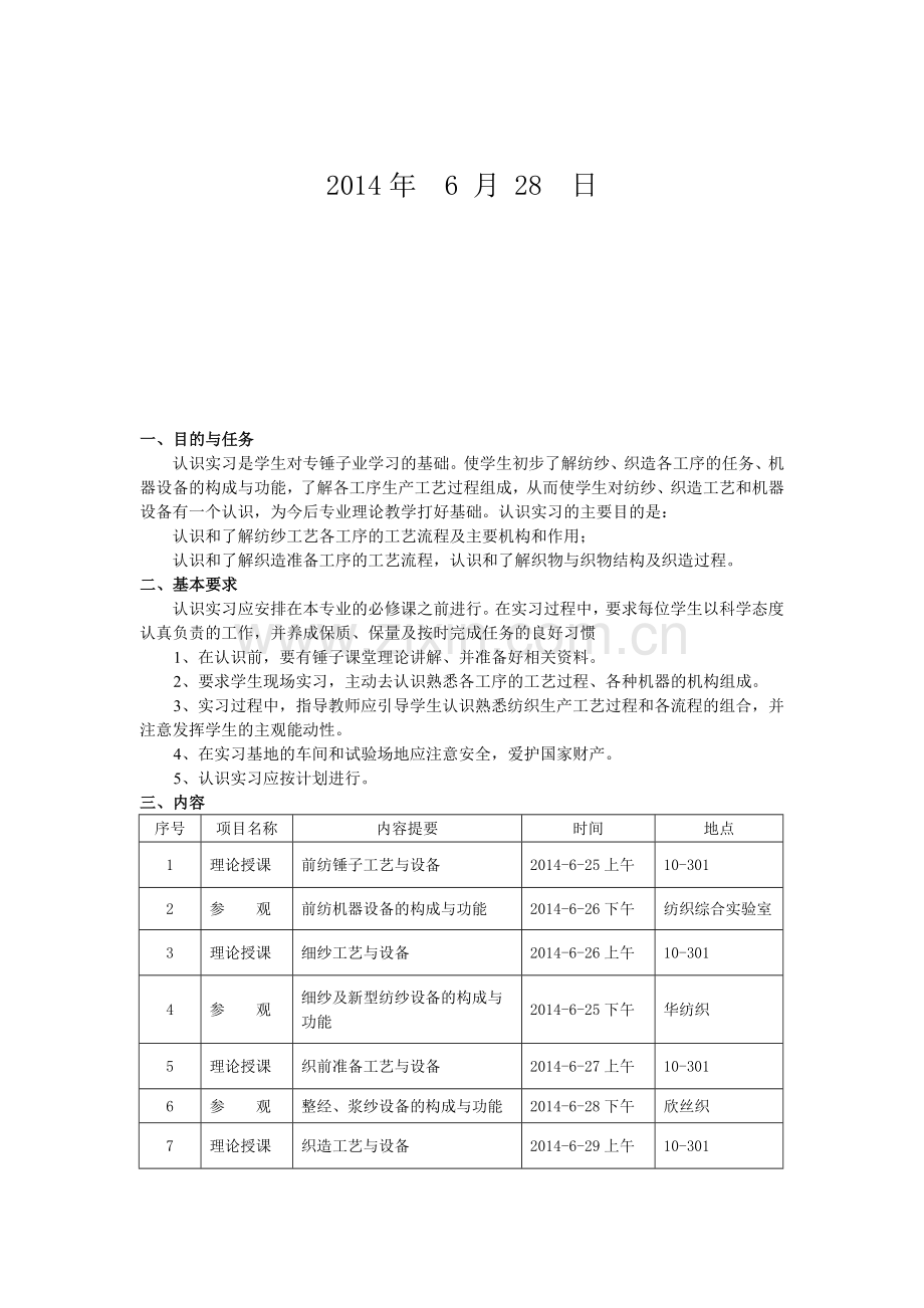 2014年大学纺织工程专业认识实习报告.doc_第2页