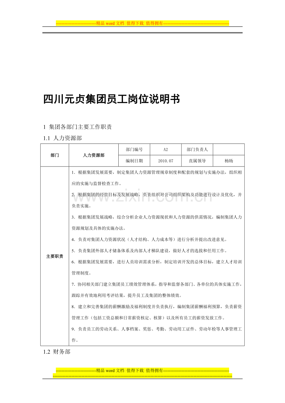 岗位说明书(综合修改).doc_第1页