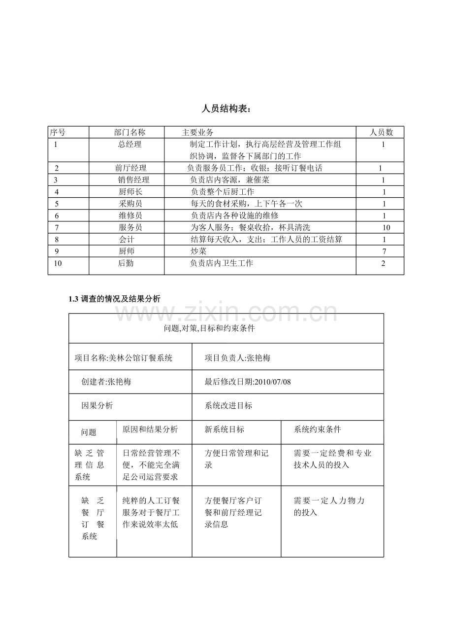 管理信息系统课程设计-餐饮.doc_第2页