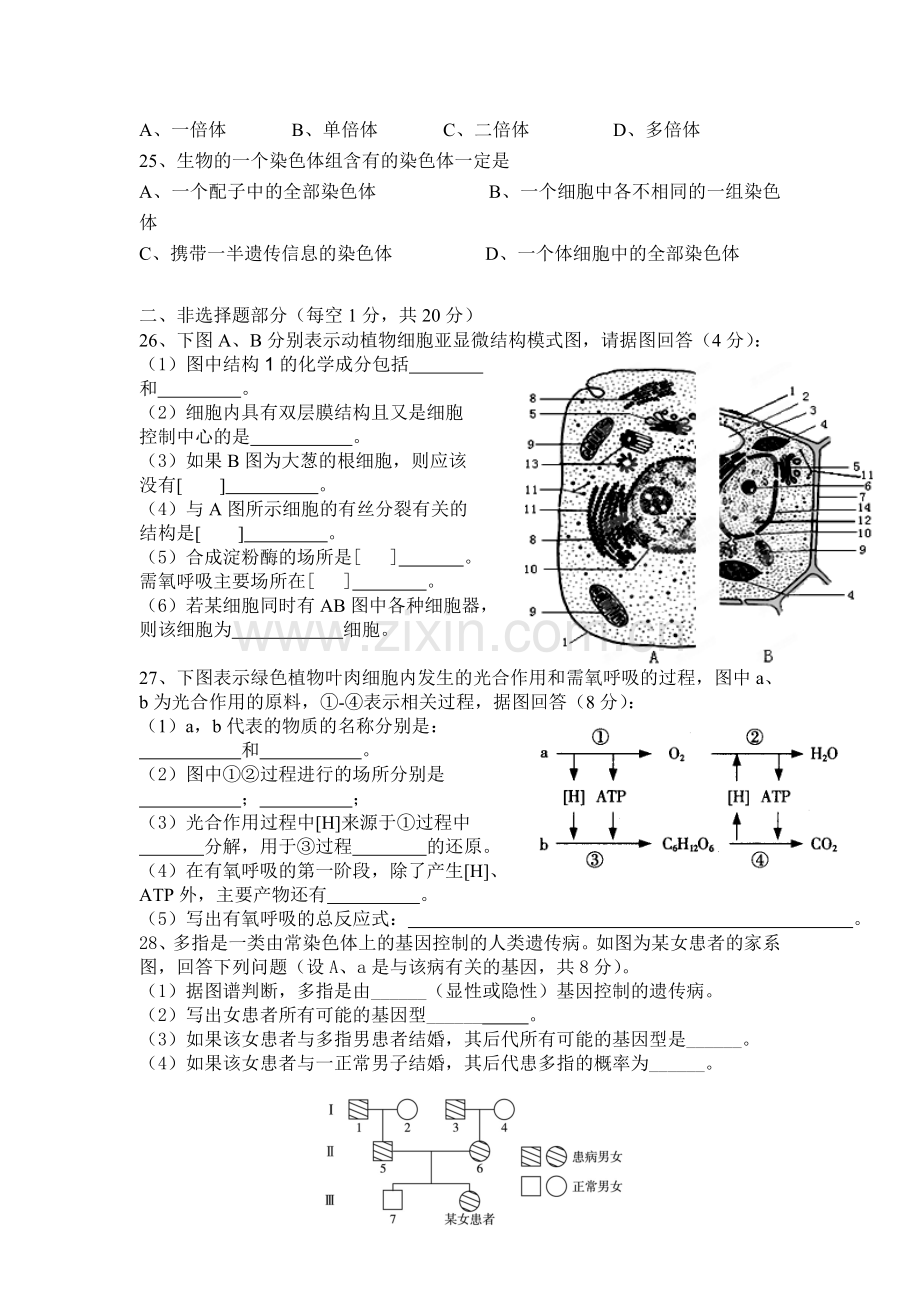 浙江省桐庐分水2015-2016学年高二生物上册期中试题1.doc_第3页