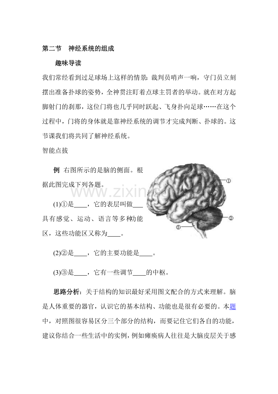 神经系统的组成课时检测.doc_第1页