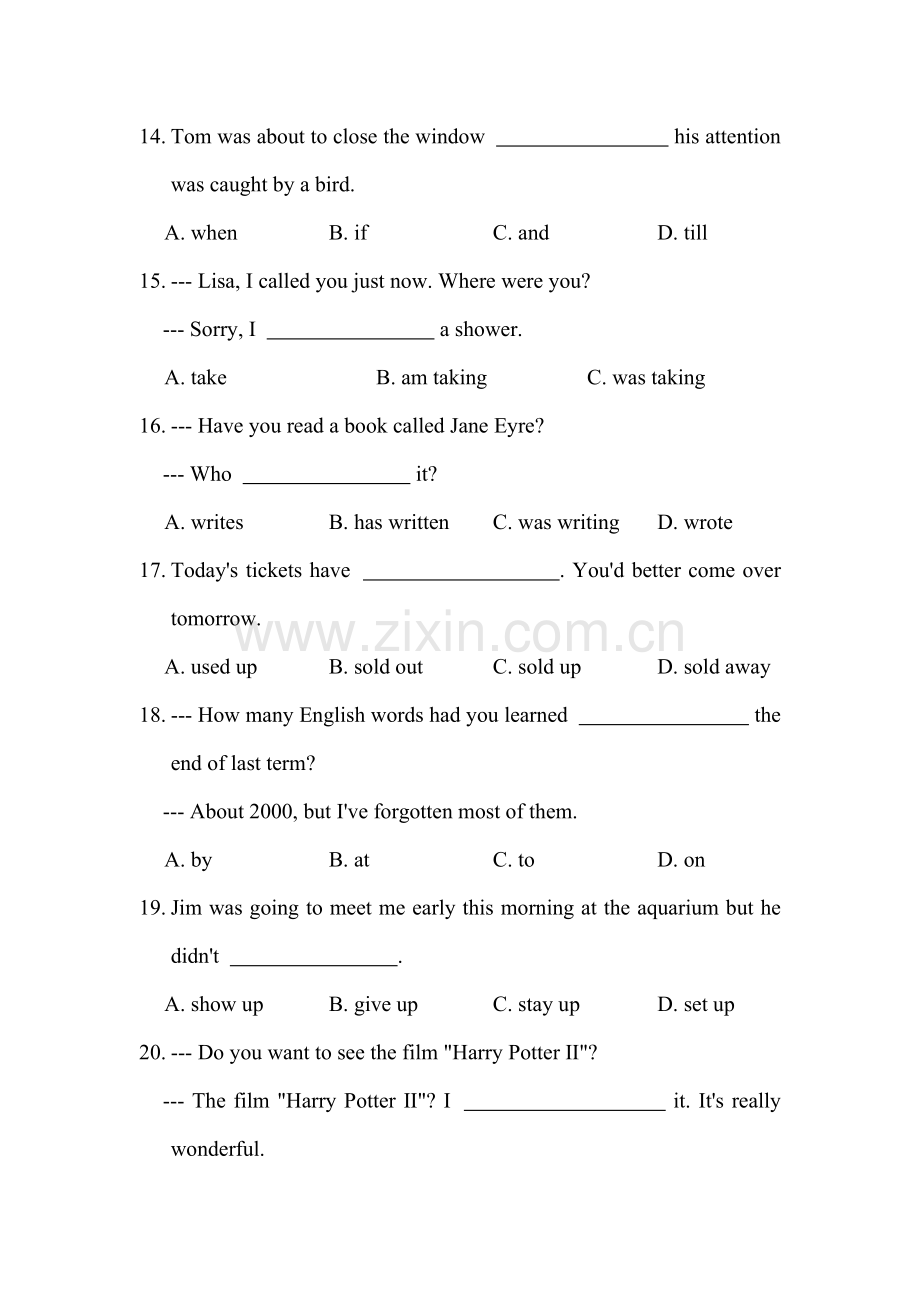 九年级英语上学期单元基础练习9.doc_第3页