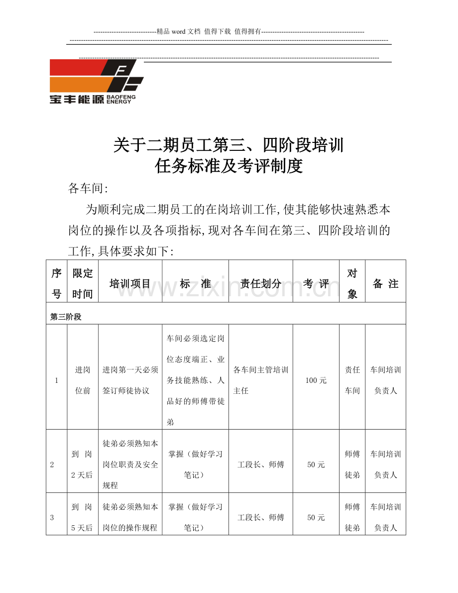 新员工培训培训任务指标及考核标准..doc_第2页