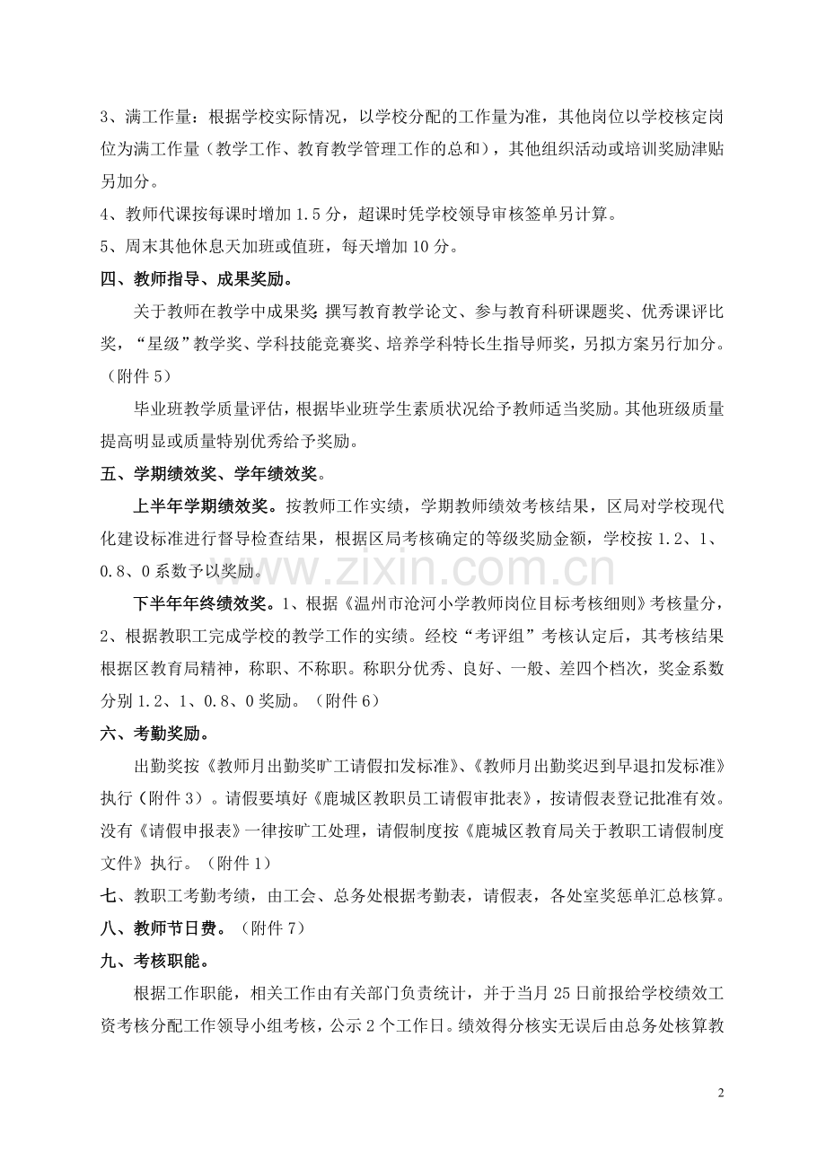 温州市沧河小学教师绩效工资实施方案(试行).doc_第2页