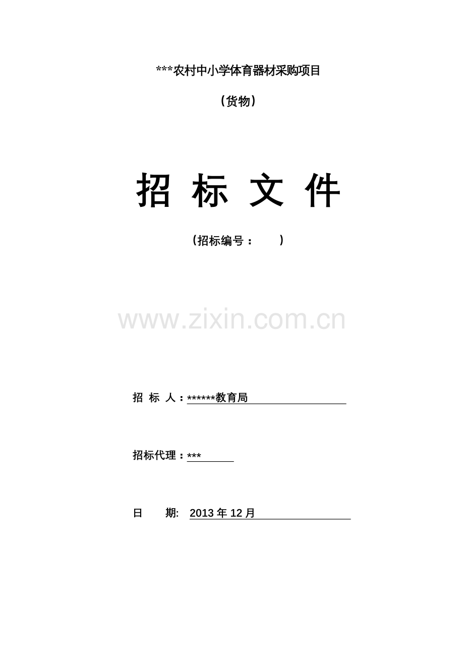 招标文件--农村中小学体育器材采购项目招标文件.doc_第1页