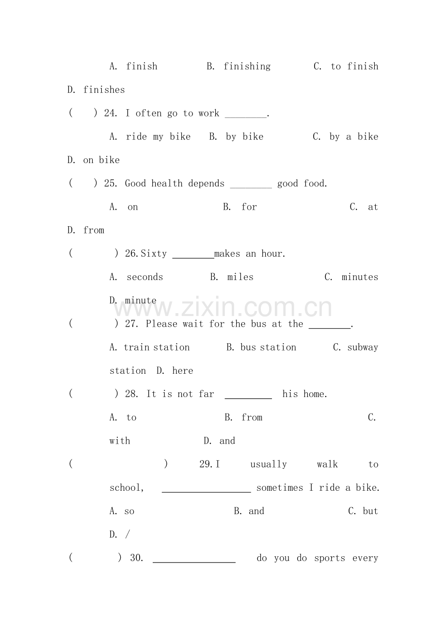 八年级英语上册第四单元单元练习.doc_第3页