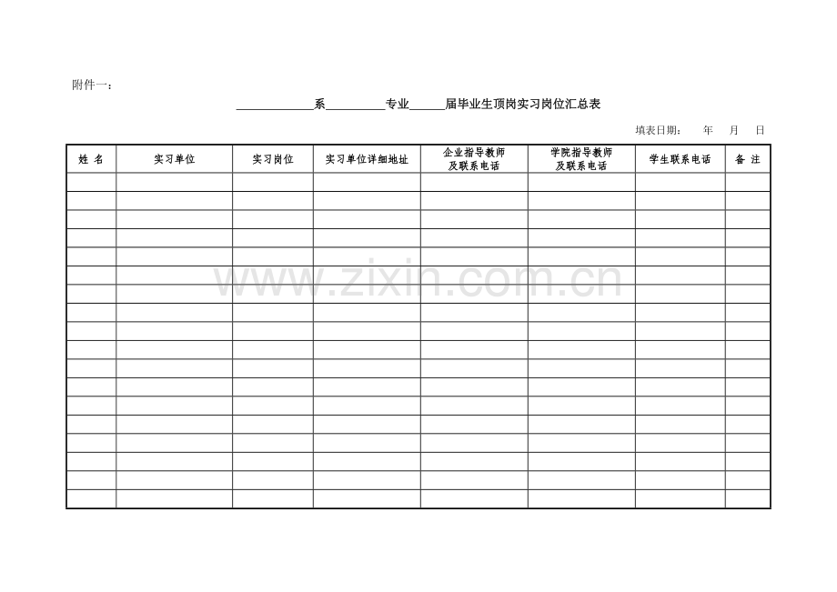 2011届毕业学生顶岗实习考核表..doc_第1页