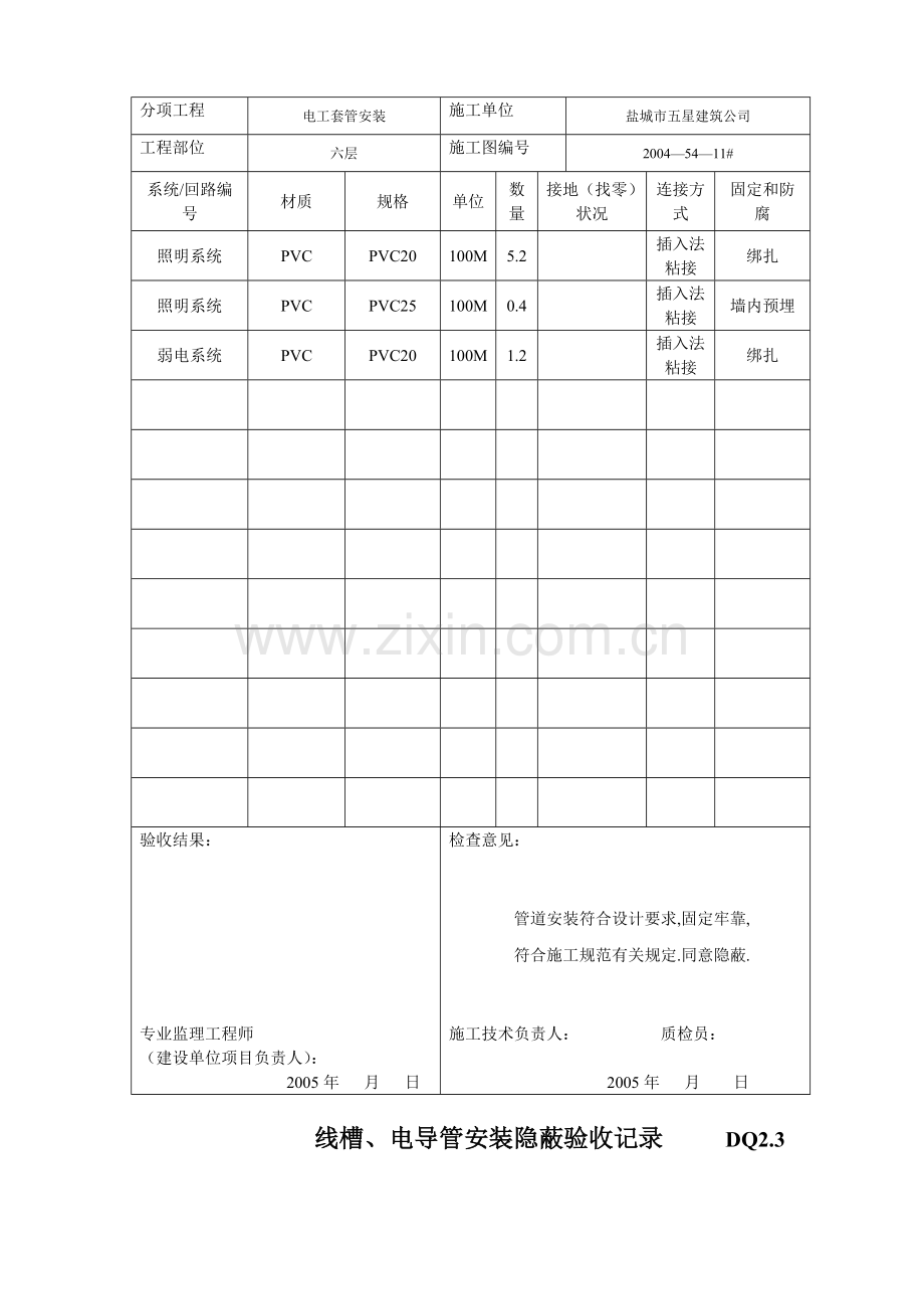 线槽、电导管安装隐蔽验收记录.doc_第3页