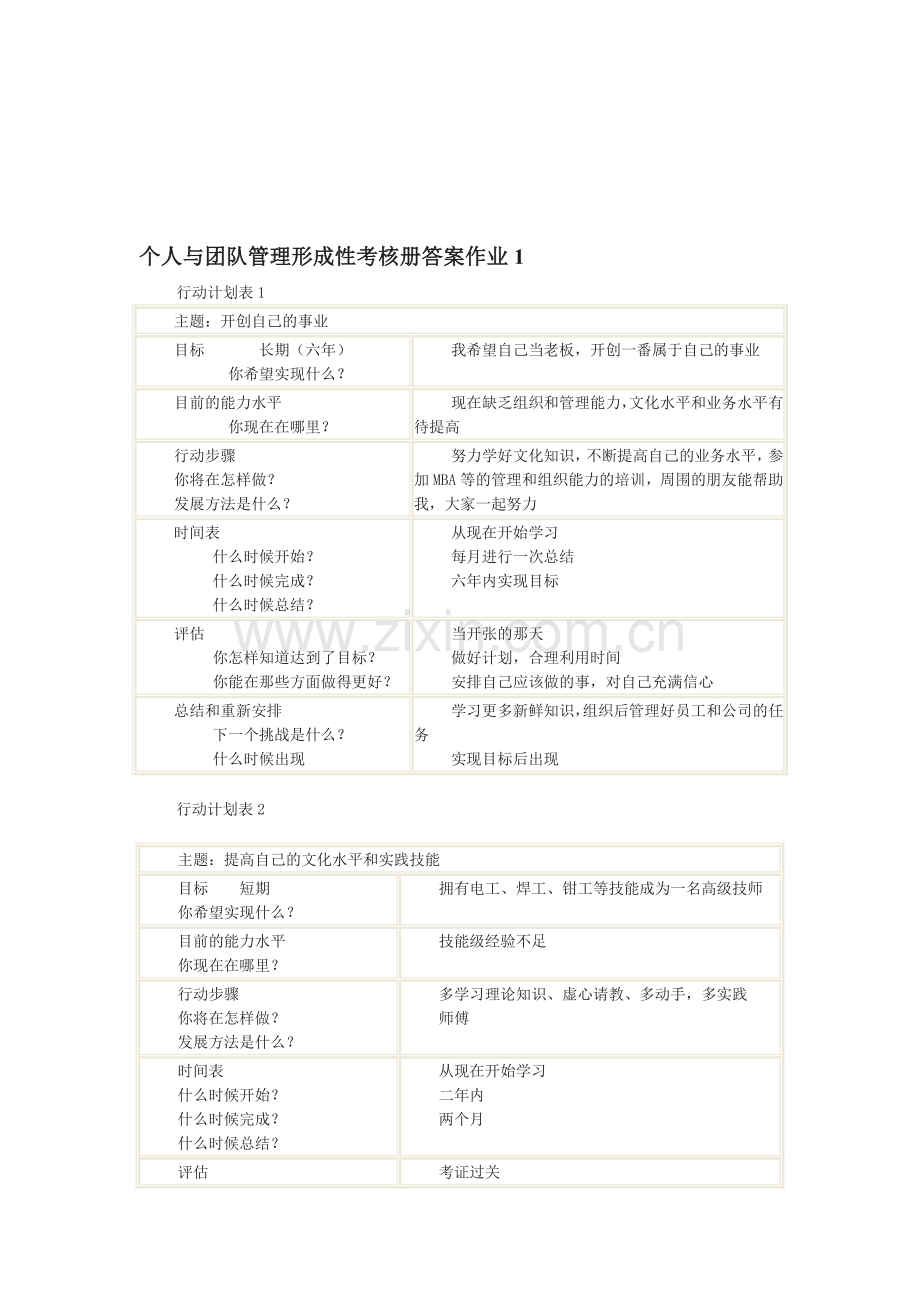 个人与团队管理形成性考核册答案作业1..doc_第1页