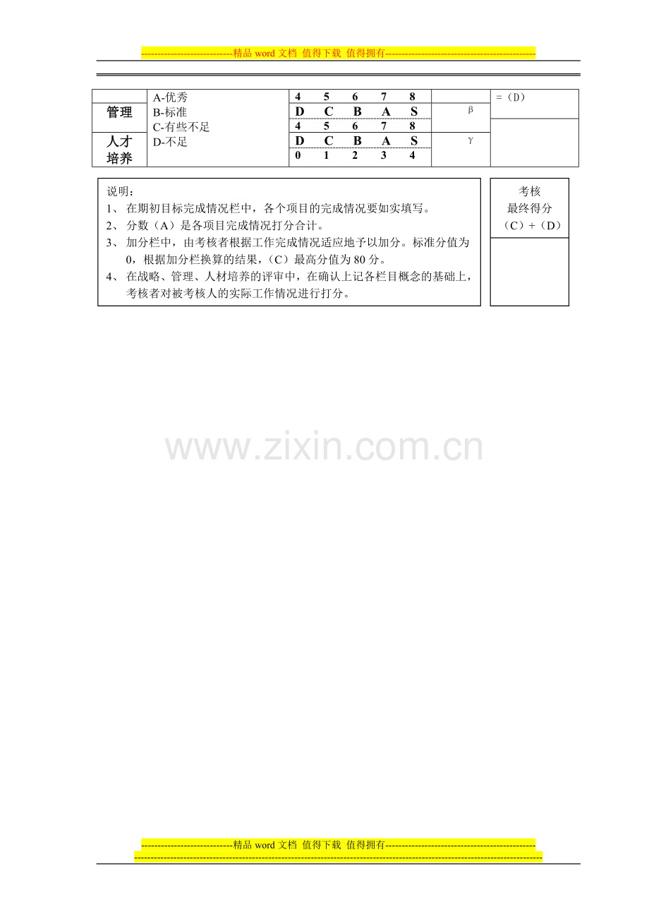 管理、销售人员年度目标考核表..doc_第3页