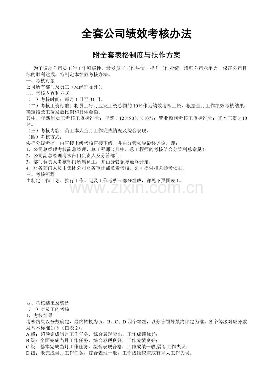 全华时代公司全套绩效考核办法.doc_第1页