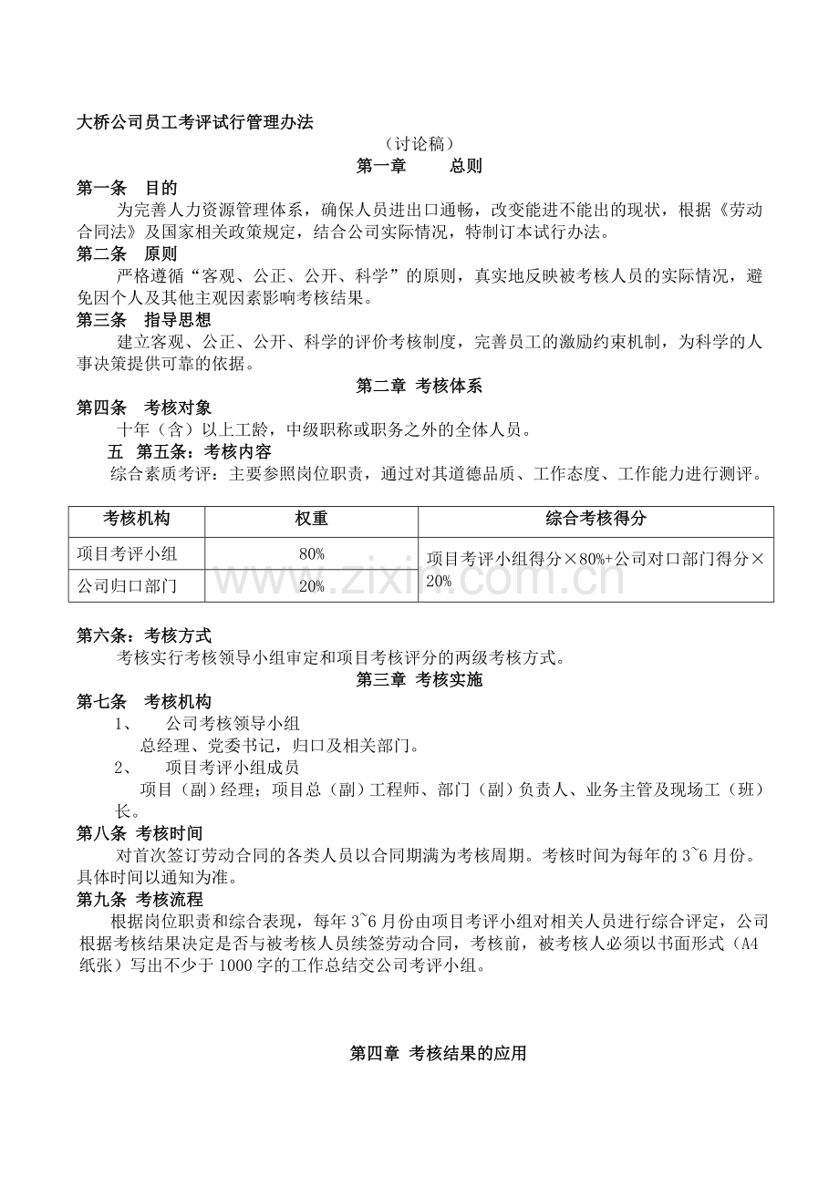 员工绩效考核管理办法(合同到期人员).doc_第1页