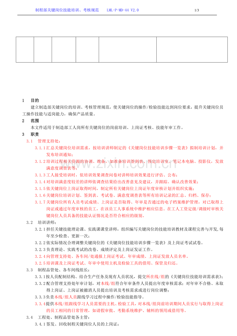 LML-P-MD-44-制造部关键岗位技能培训、考核规范-V2[2].0.doc_第2页