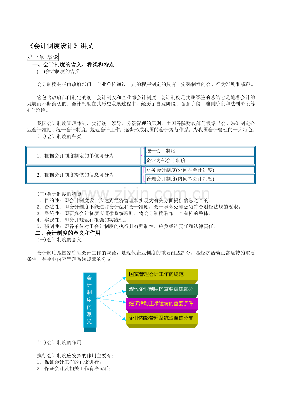 自考会计制度设计考试重点.doc_第1页