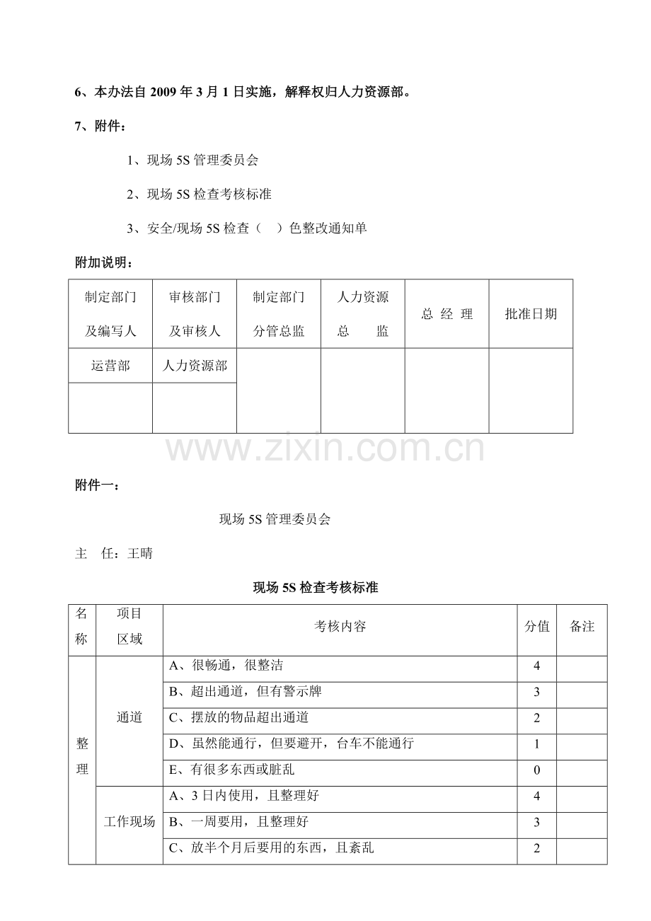 现场5S管理考核奖惩办法(实例).doc_第3页