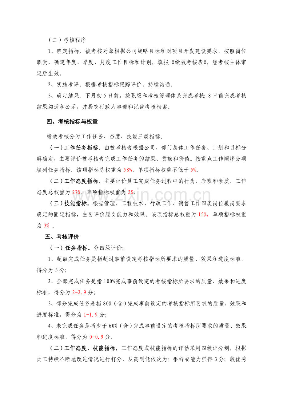 工程公司绩效考核实施细则.doc_第2页