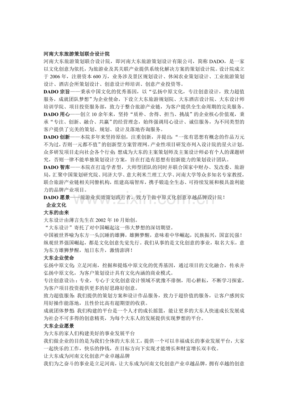 河南大东旅游规划策划设计公司.doc_第1页