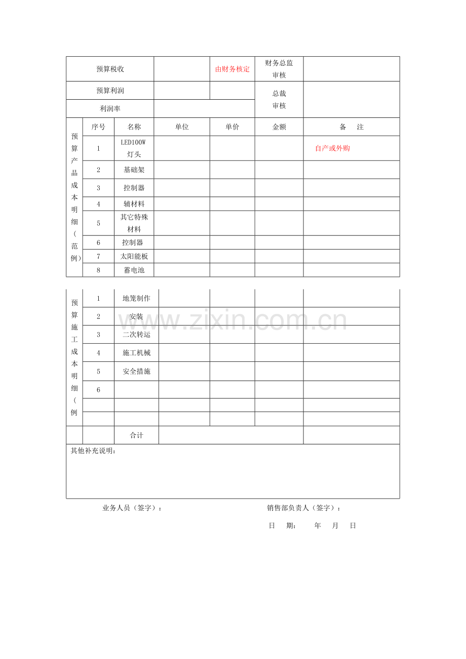 销售合同(工程)预算及审批表.doc_第2页