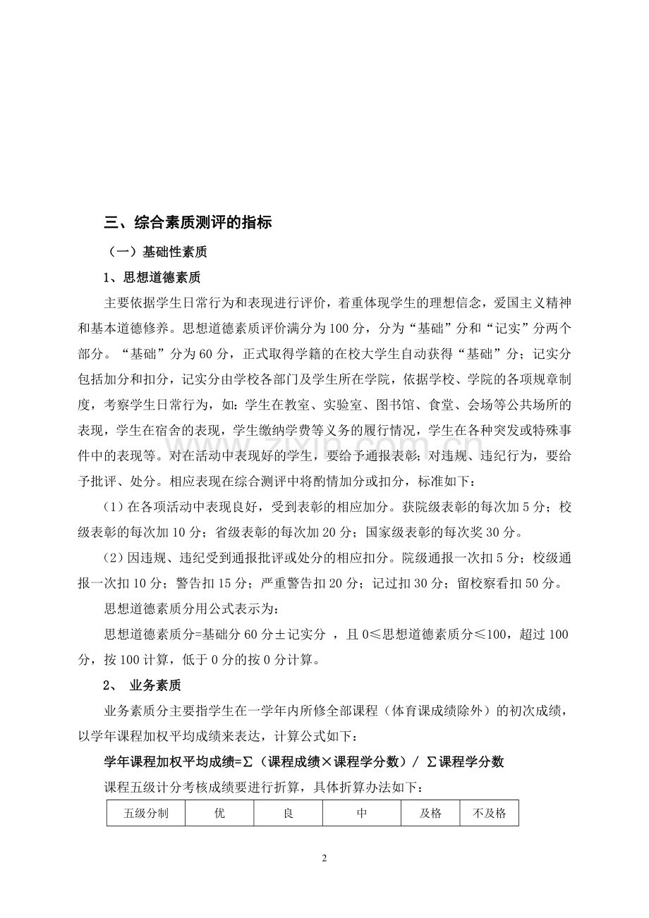 南京林业大学学生综合素质评定条例.doc_第2页