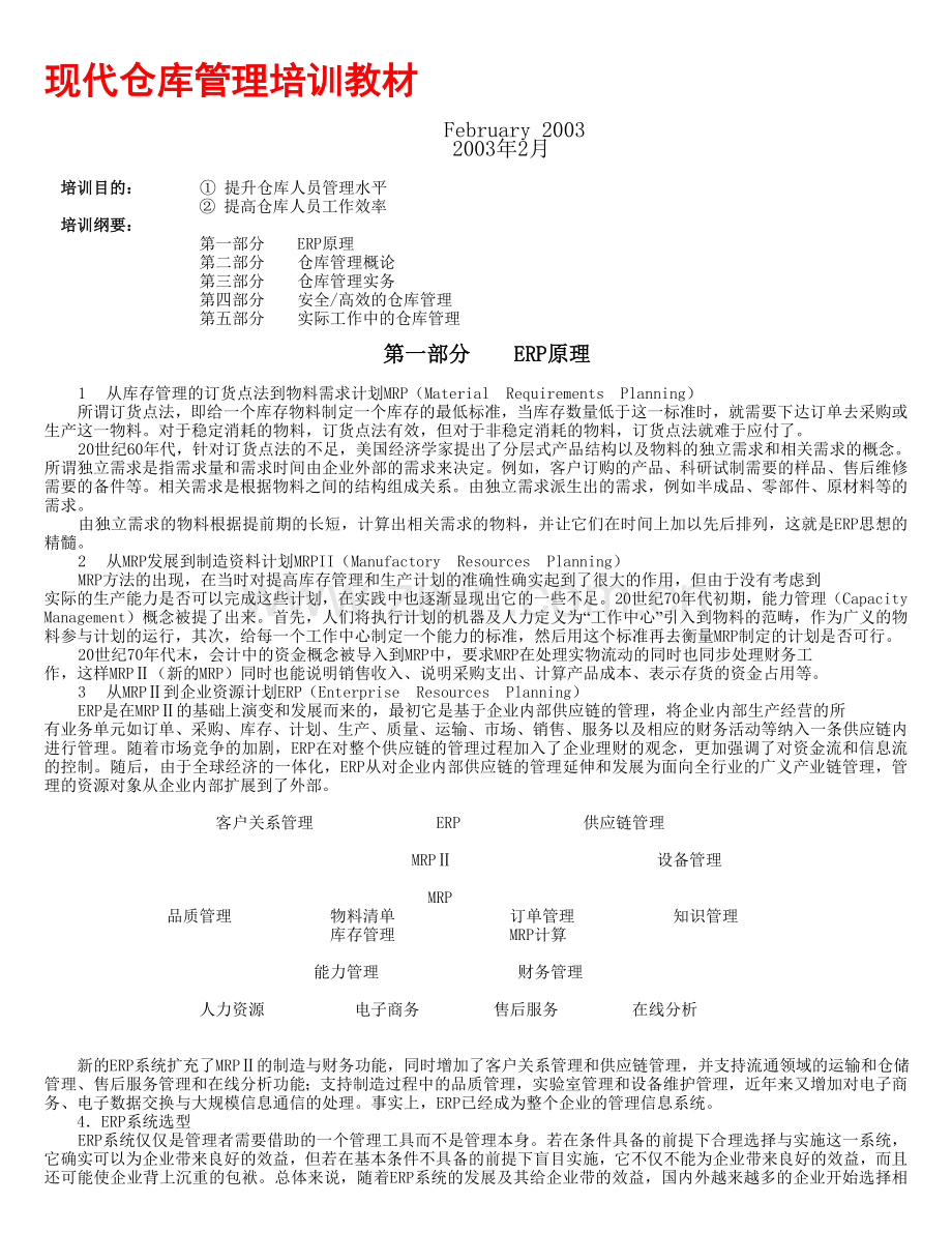 现代仓库管理培训教材.doc_第1页