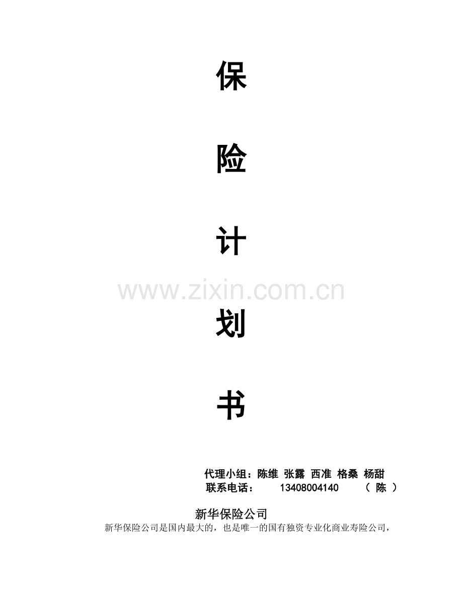 保险计划书.doc_第1页