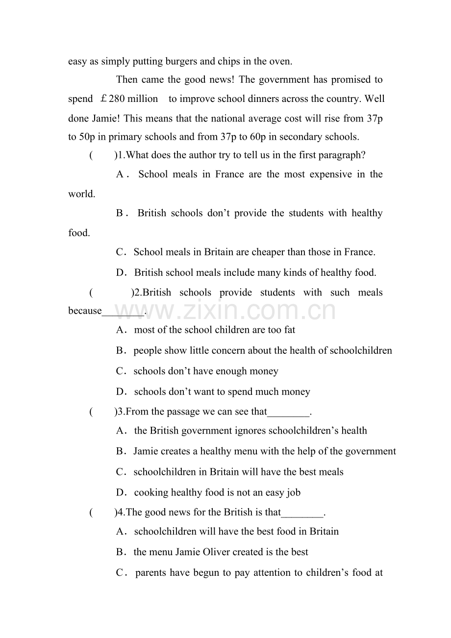 高三英语专题限时复习题39.doc_第2页