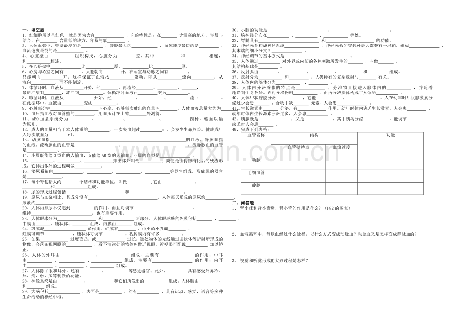 初一生物下学期复习题.doc_第2页