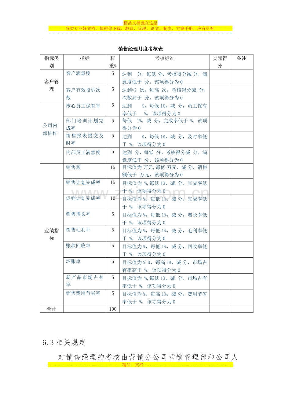 销售经理整体奖励考核标准及管理办法.docx_第2页