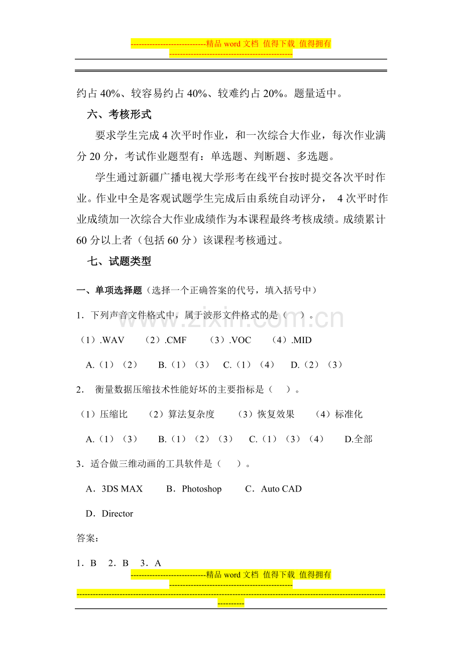 多媒体技术基础考核改革方案..doc_第3页