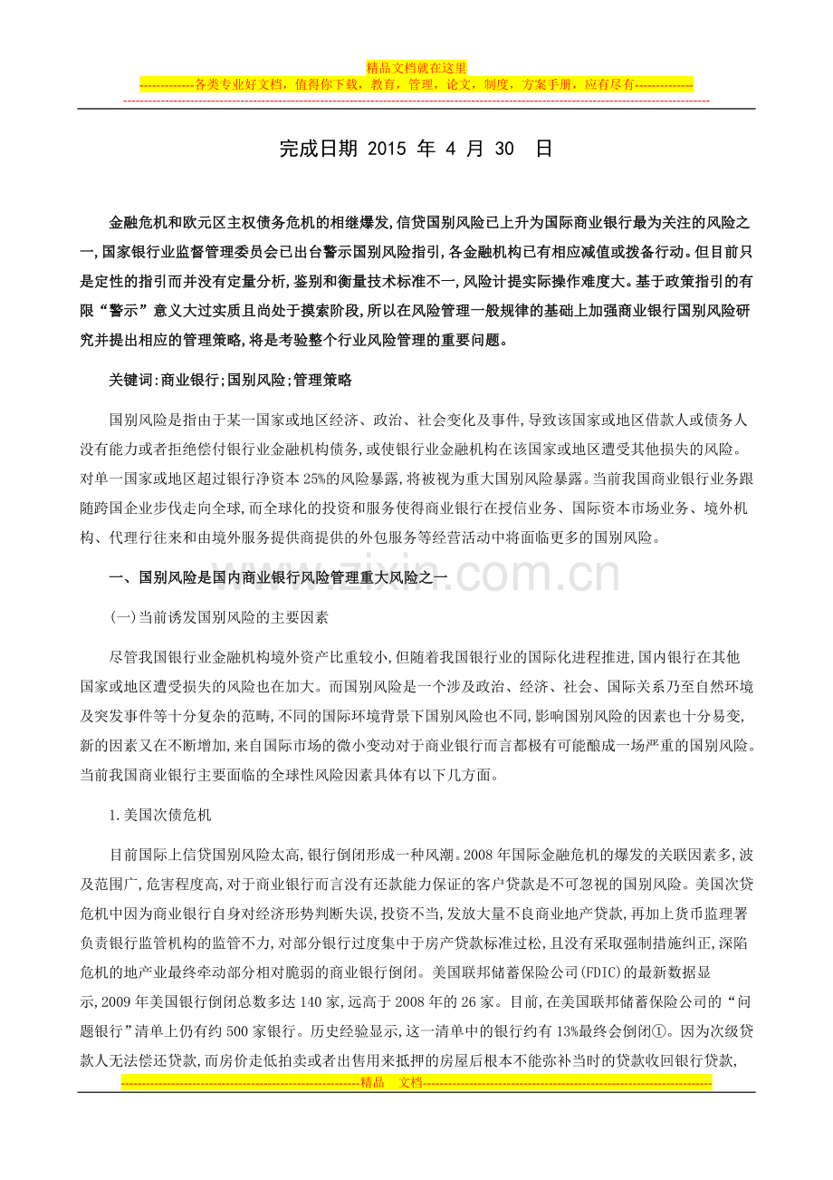 银行信贷国际风险管理策略研究.doc_第2页