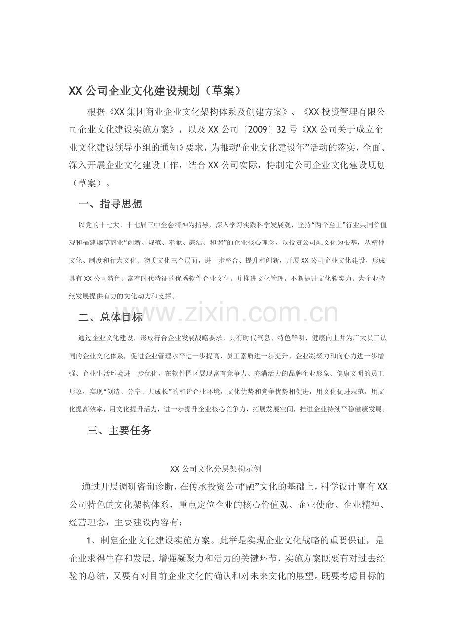 XX公司企业文化建设规划.doc_第1页