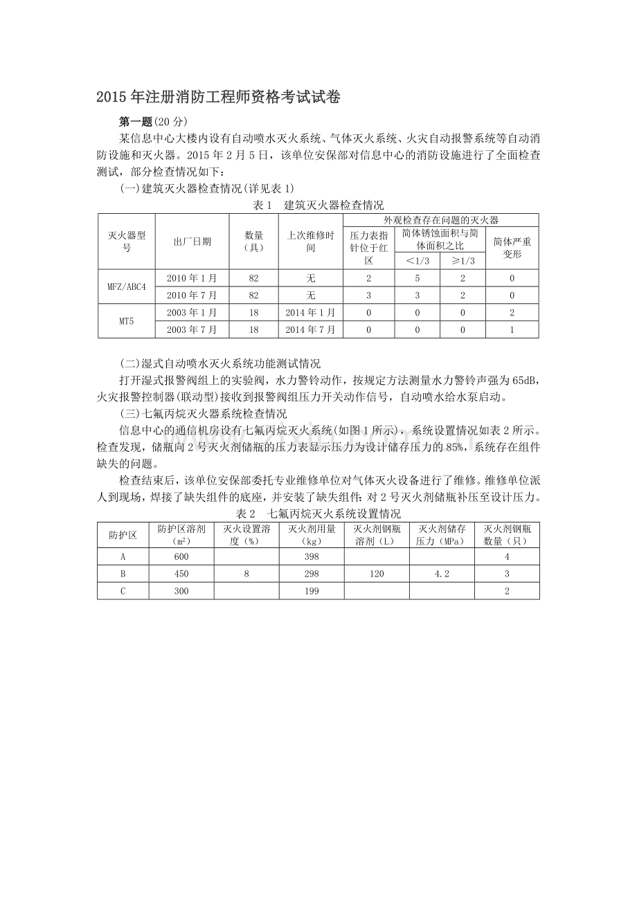 消防安全案例分析(2015年真题).doc_第1页