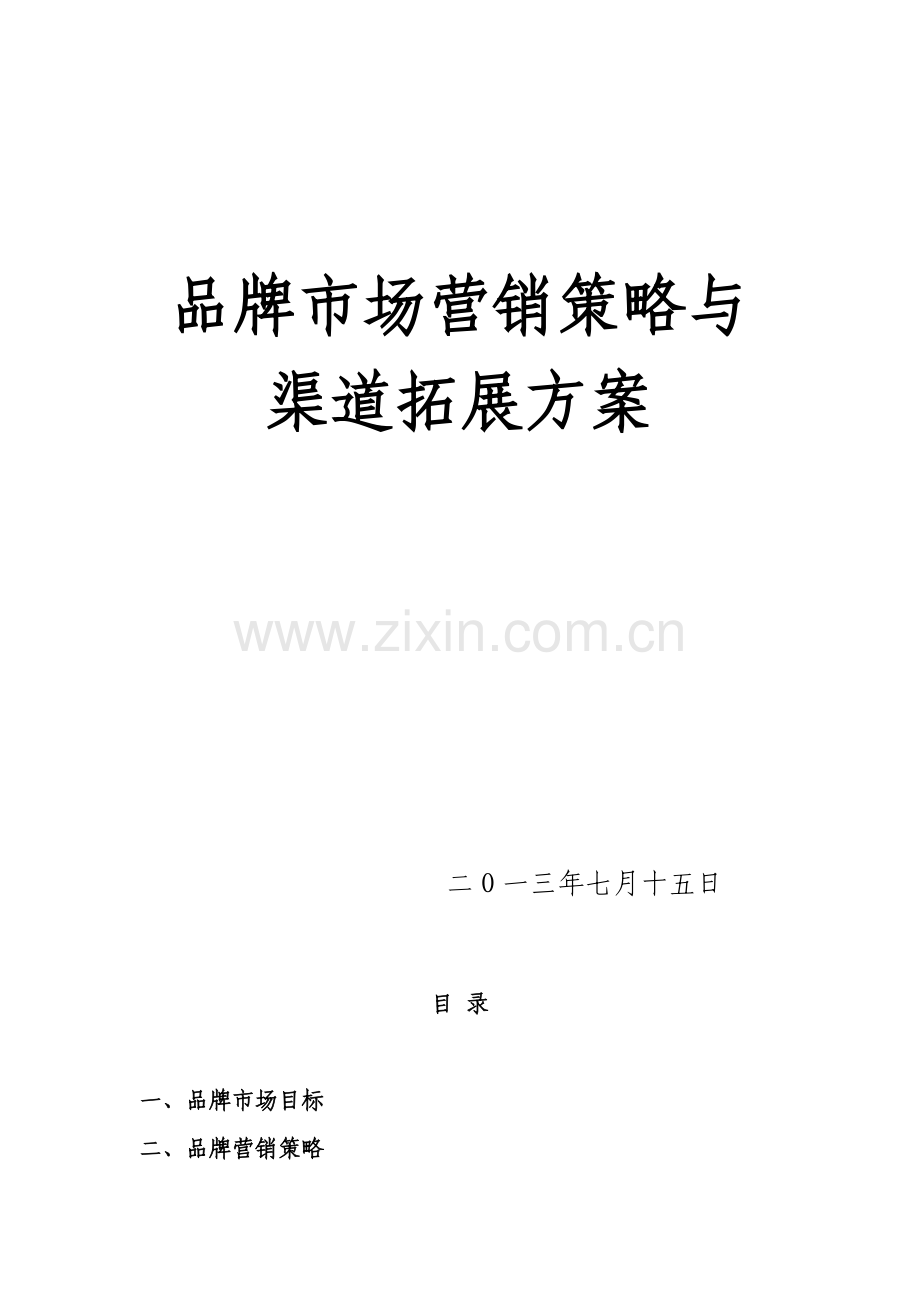 XX品牌市场营销策略与渠道拓展方案.doc_第2页