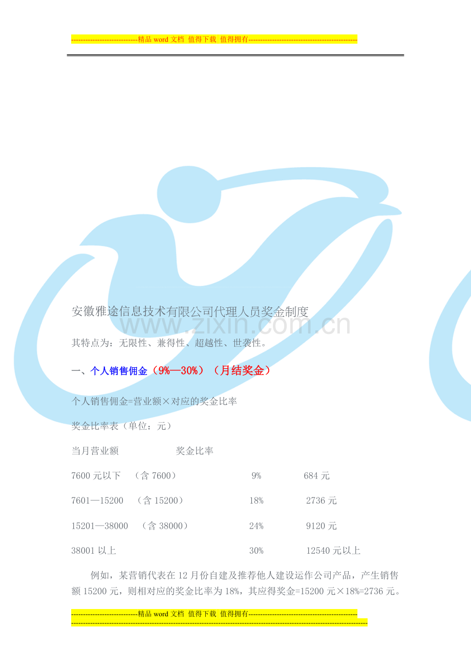 特约代理商奖金制度.doc_第1页