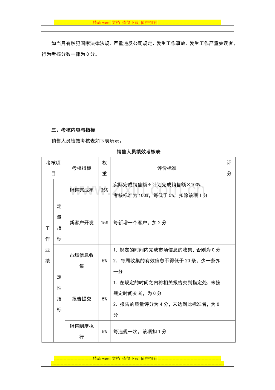 销售人员绩效考核方案2013.doc_第2页