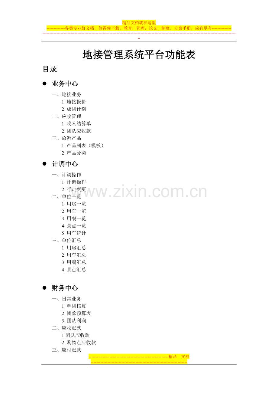 地接管理系统、旅游软件.doc_第1页