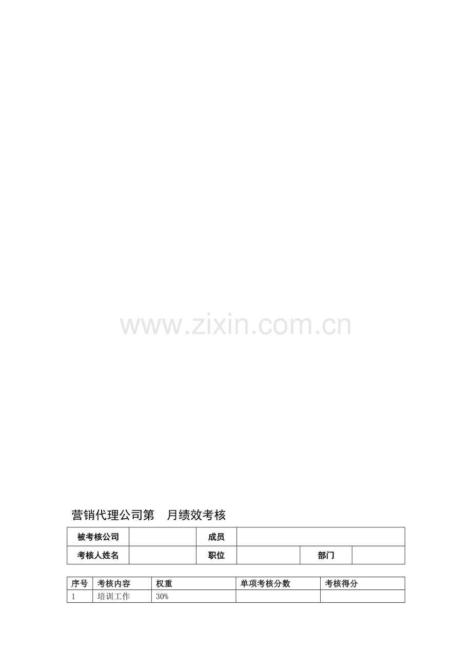 营销代理公司绩效考核指标量化表..doc_第2页