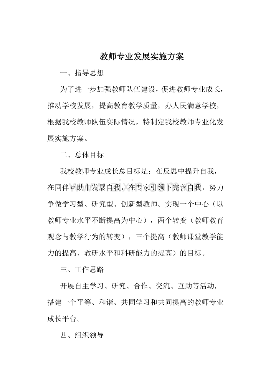 教师专业发展实施方案.doc_第1页