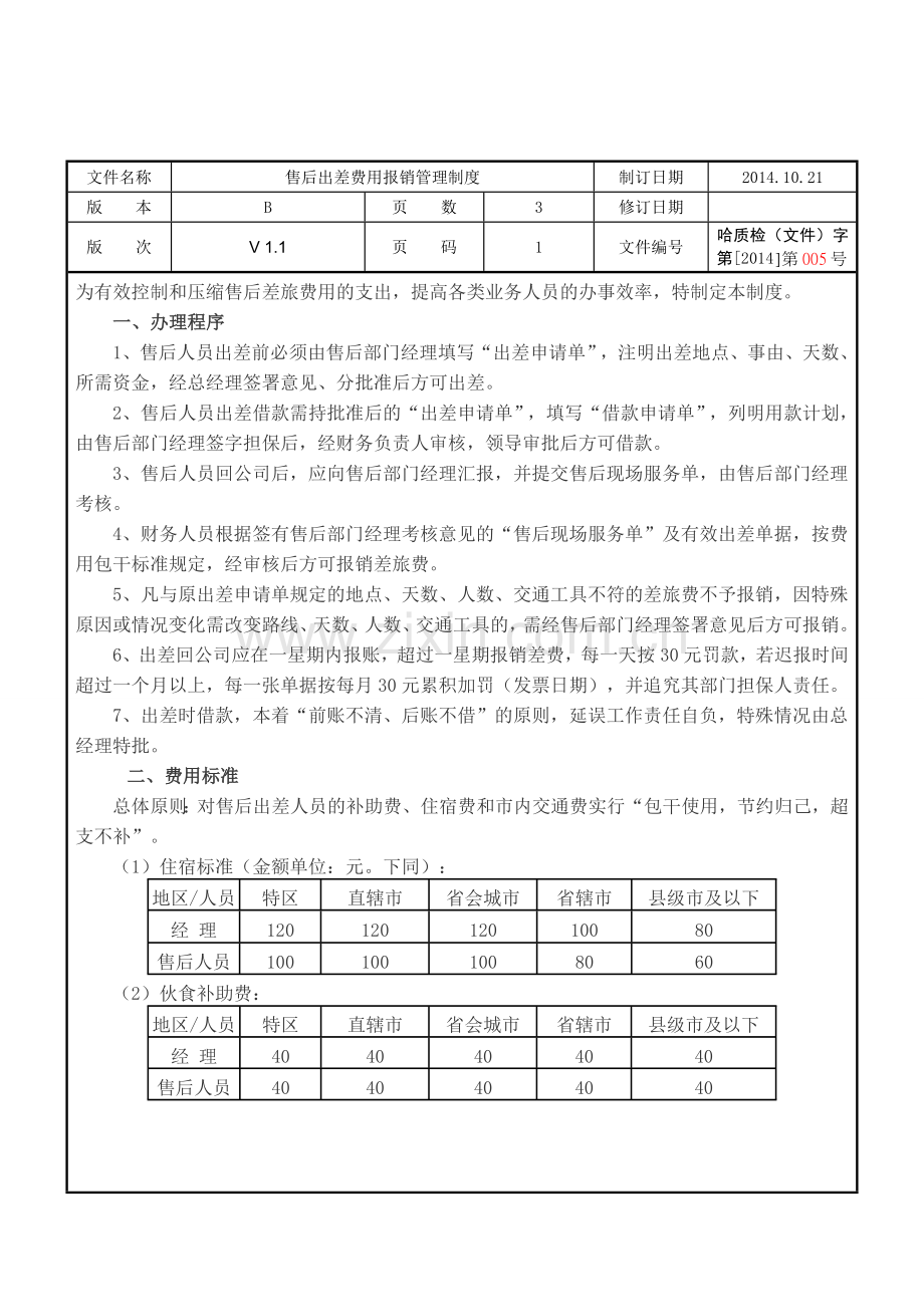 售后出差费用报销制度.doc_第2页