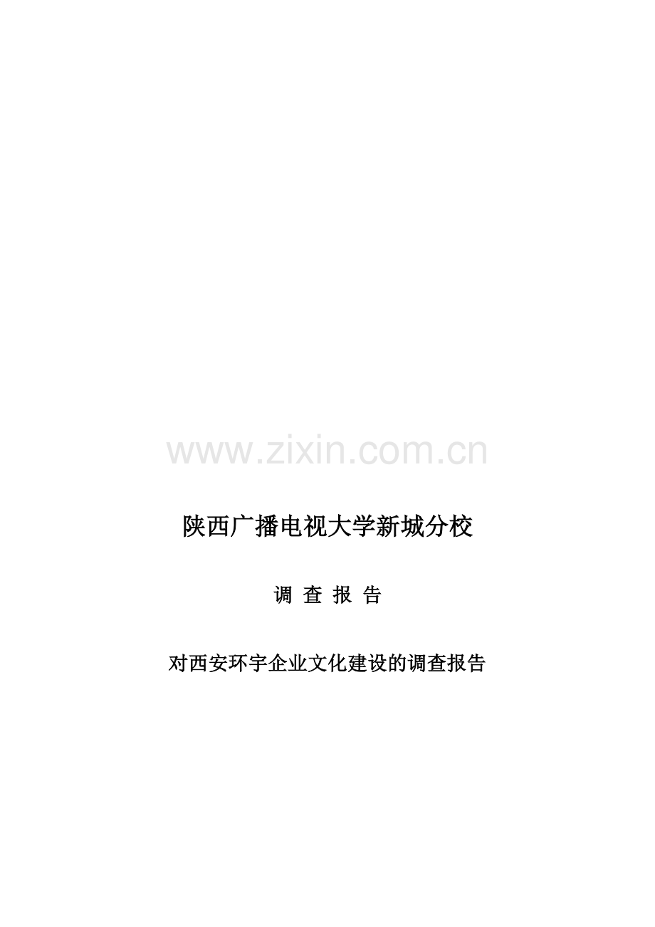 对西安环宇企业文化建设的调查报告.doc_第1页