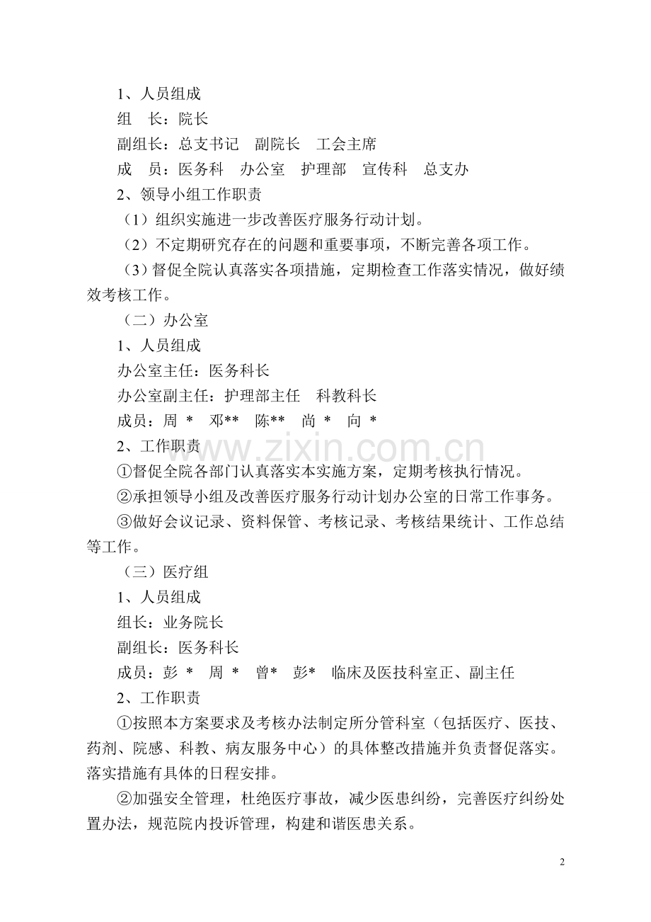 县人民医院进一步改善医疗服务行动工作方案.doc_第2页