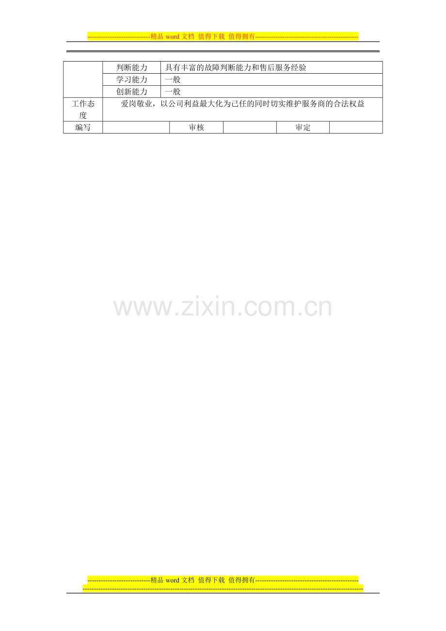 客户服务中心技术员岗位说明书.doc_第3页