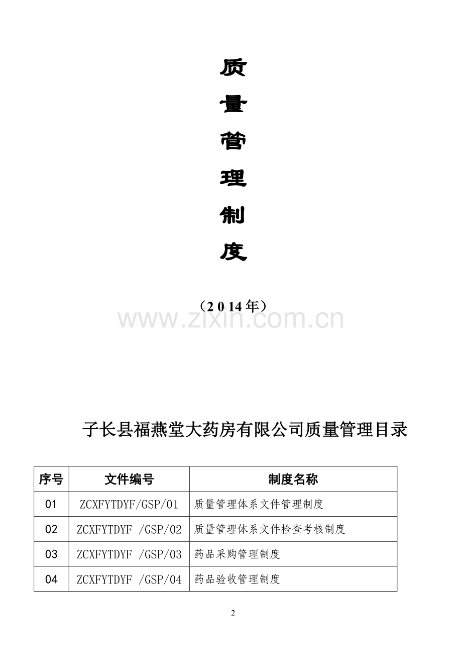 新版GSP零售药店质量管理体系文件修改版.doc_第2页