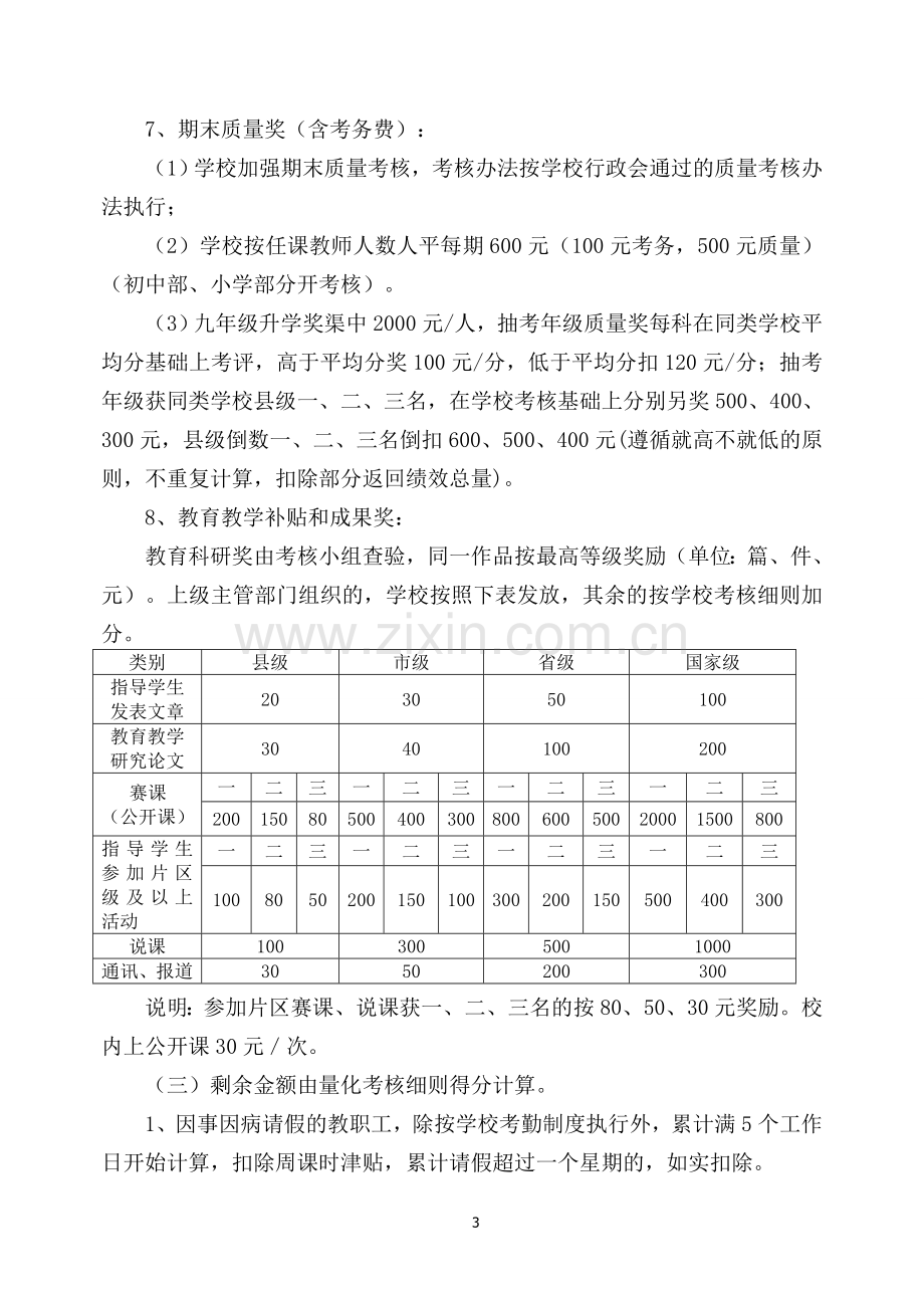 渠县东安乡中心学校教师奖励性绩效考核方案.doc_第3页