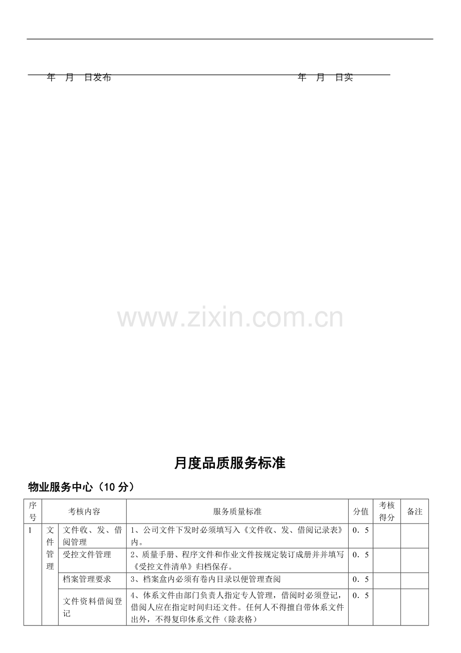 物业管理月度品质管理考核标准0928..doc_第2页