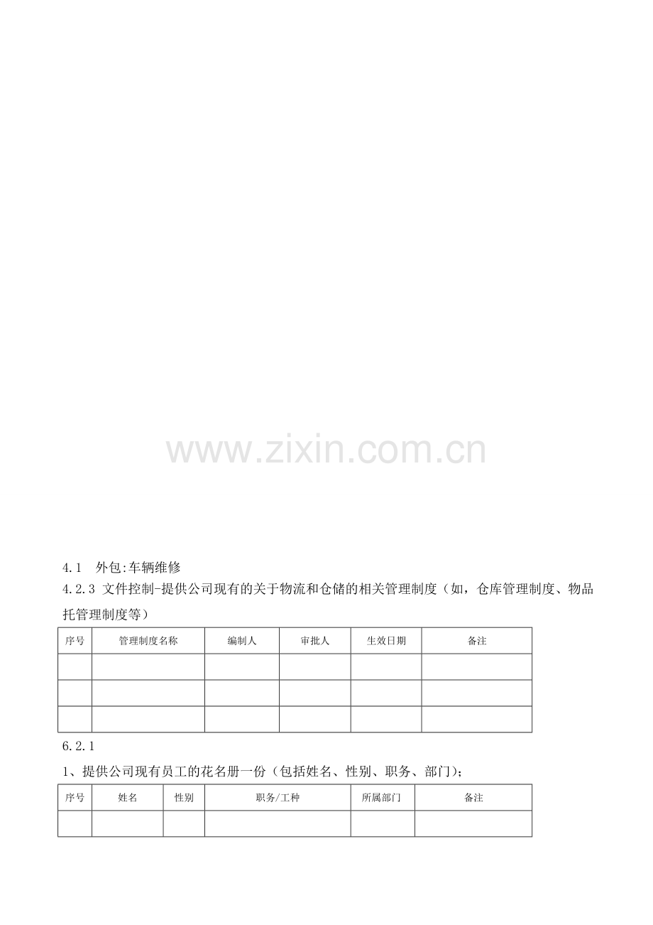 ISO物流公司准备材料清单.doc_第1页