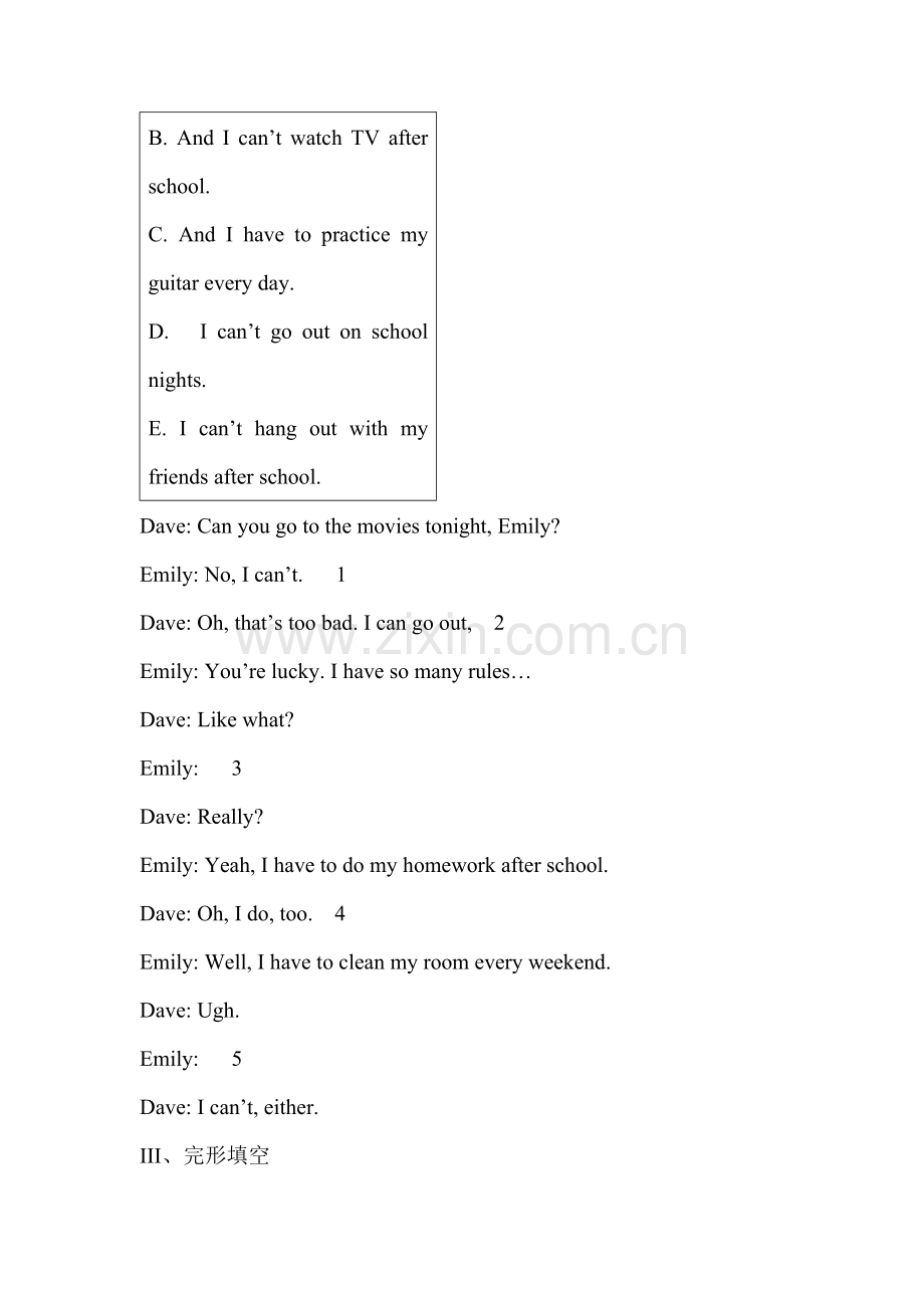 七年级英语下册知单元知识点课堂练习14.doc_第3页