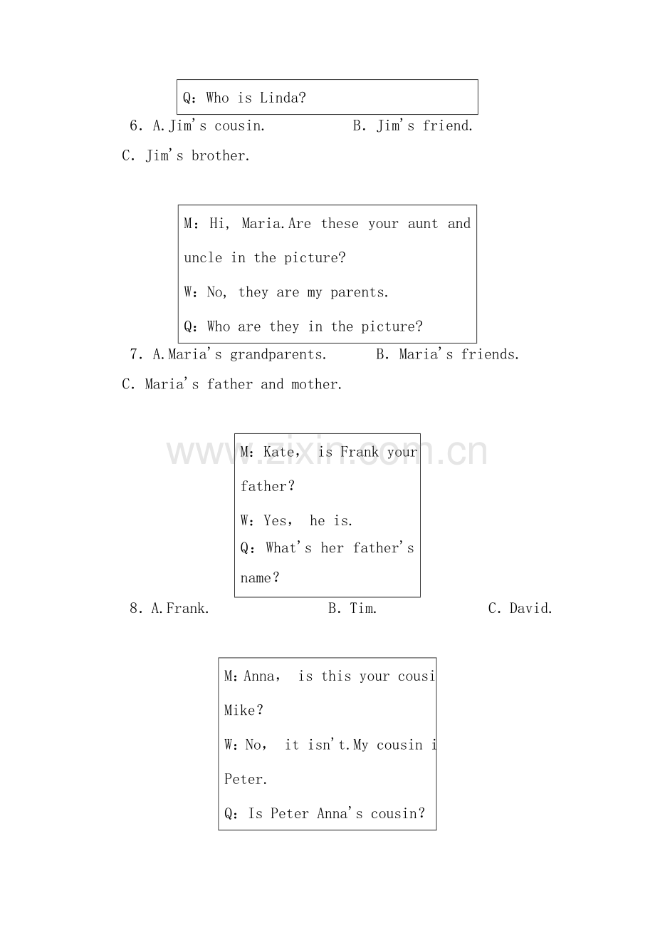 七年级英语上学期单元综合测试题9.doc_第2页