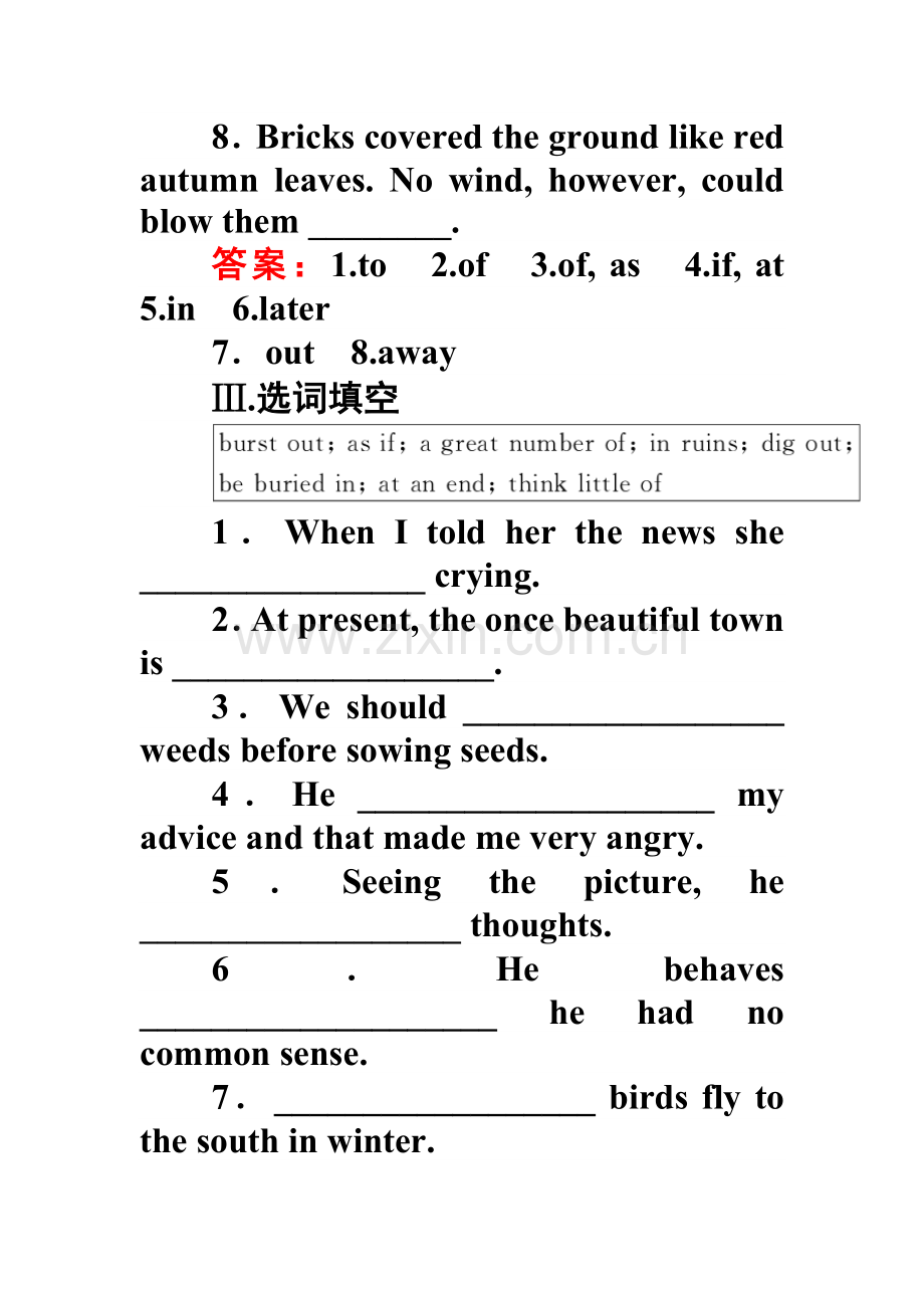 2015-2016学年高一英语上册必修一单元练习题33.doc_第3页