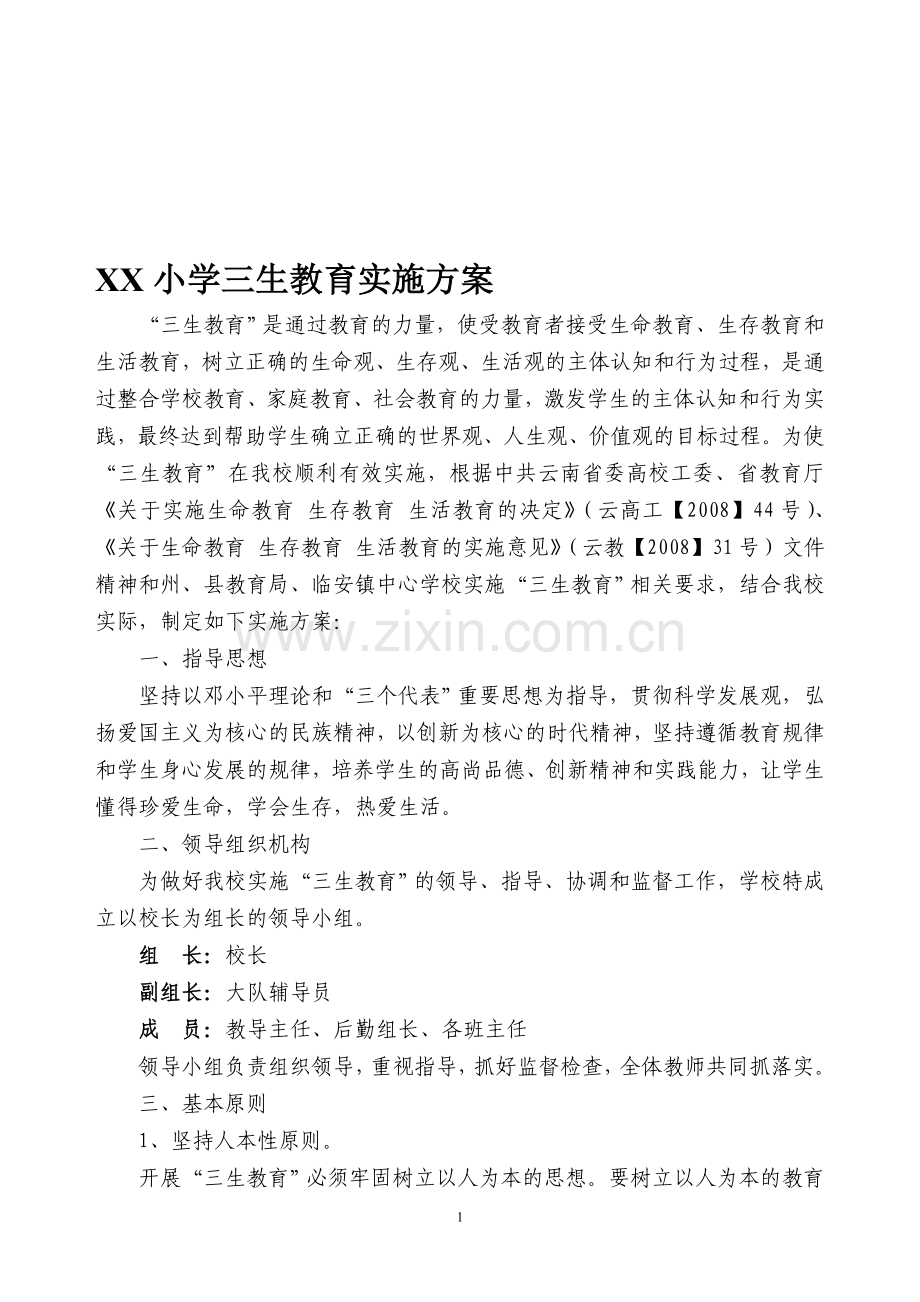 三生教育实施方案.doc_第1页